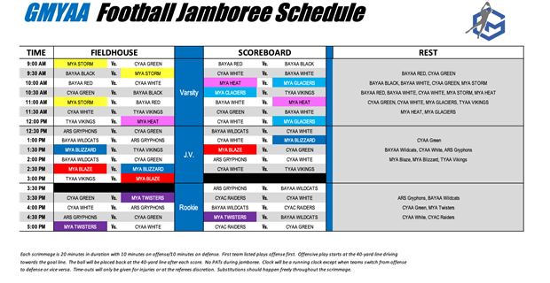 Tackle Jamboree Saturday Aug 23rd!